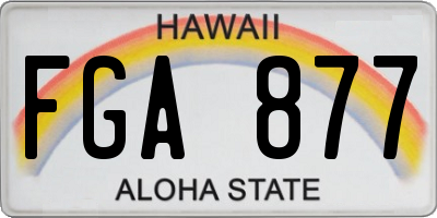 HI license plate FGA877