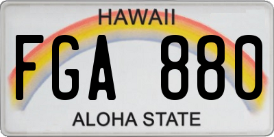 HI license plate FGA880