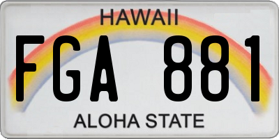 HI license plate FGA881