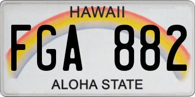 HI license plate FGA882
