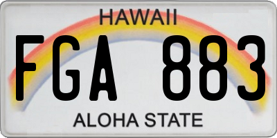 HI license plate FGA883