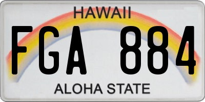 HI license plate FGA884
