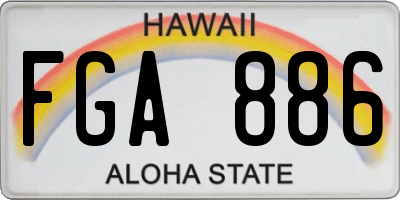 HI license plate FGA886
