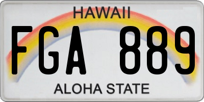 HI license plate FGA889