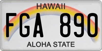 HI license plate FGA890