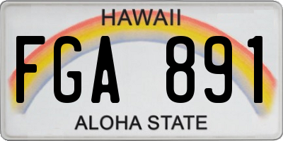 HI license plate FGA891
