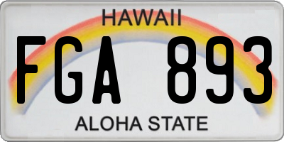 HI license plate FGA893