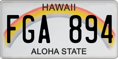 HI license plate FGA894
