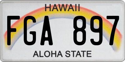 HI license plate FGA897