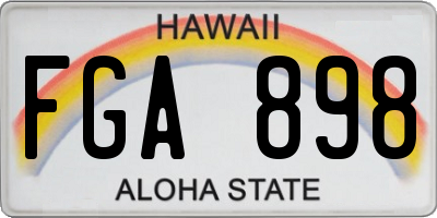 HI license plate FGA898