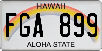 HI license plate FGA899