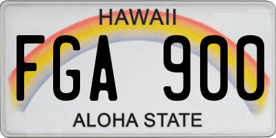 HI license plate FGA900