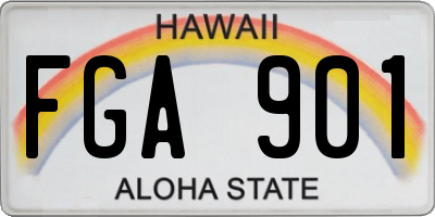 HI license plate FGA901
