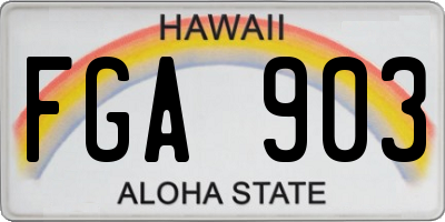 HI license plate FGA903
