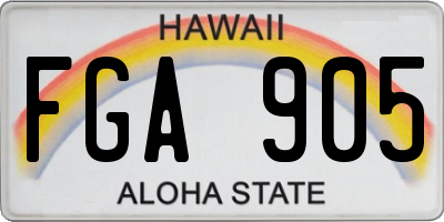 HI license plate FGA905