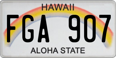 HI license plate FGA907