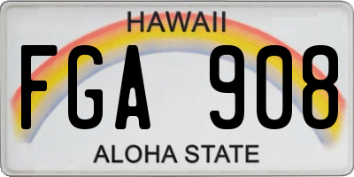 HI license plate FGA908