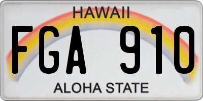 HI license plate FGA910