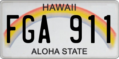 HI license plate FGA911