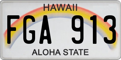 HI license plate FGA913