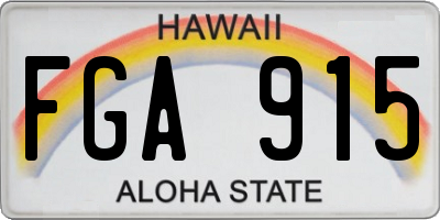 HI license plate FGA915