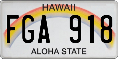 HI license plate FGA918