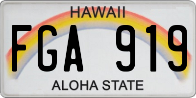 HI license plate FGA919