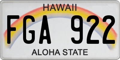 HI license plate FGA922