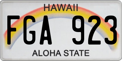 HI license plate FGA923