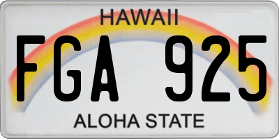 HI license plate FGA925