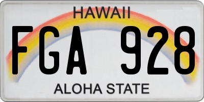 HI license plate FGA928