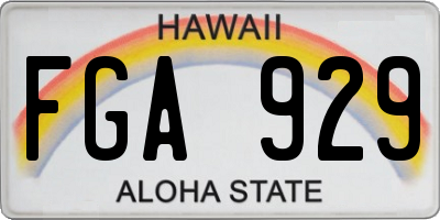 HI license plate FGA929