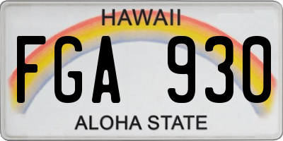 HI license plate FGA930