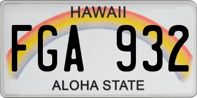 HI license plate FGA932
