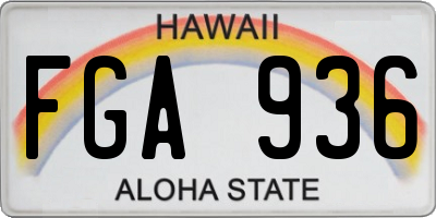 HI license plate FGA936
