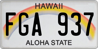 HI license plate FGA937