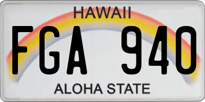HI license plate FGA940