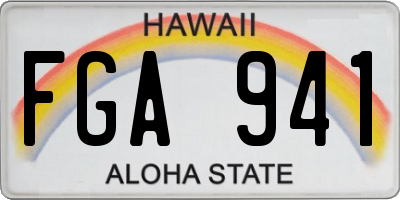 HI license plate FGA941