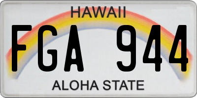 HI license plate FGA944