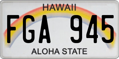 HI license plate FGA945