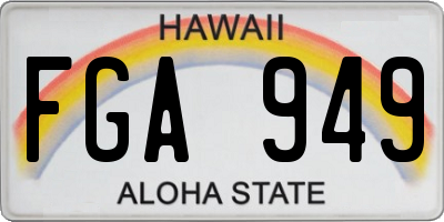 HI license plate FGA949