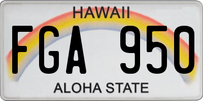 HI license plate FGA950