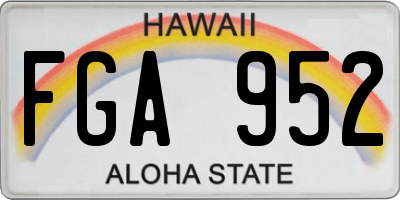 HI license plate FGA952
