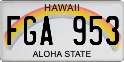 HI license plate FGA953