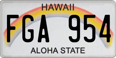HI license plate FGA954