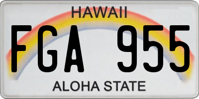 HI license plate FGA955