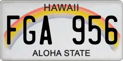 HI license plate FGA956