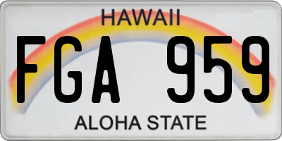 HI license plate FGA959