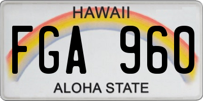 HI license plate FGA960