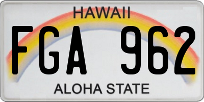 HI license plate FGA962